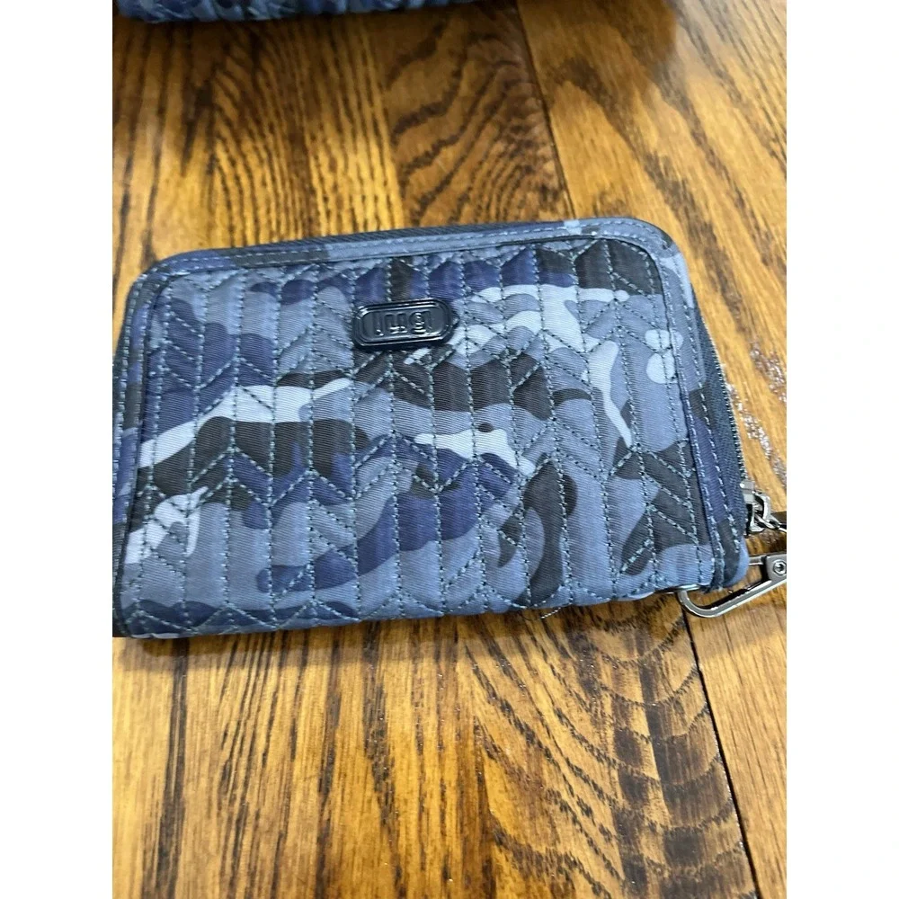 Lug Ranger Convertible Crossbody Bag And Rodeo Wallet Wristlet Camo Navy Blue